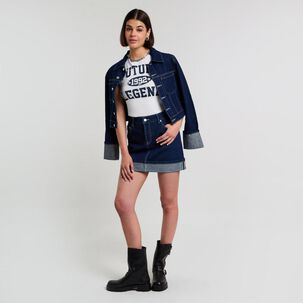 Polera College Manga Corta Cuello Redondo Mujer Rolly Go