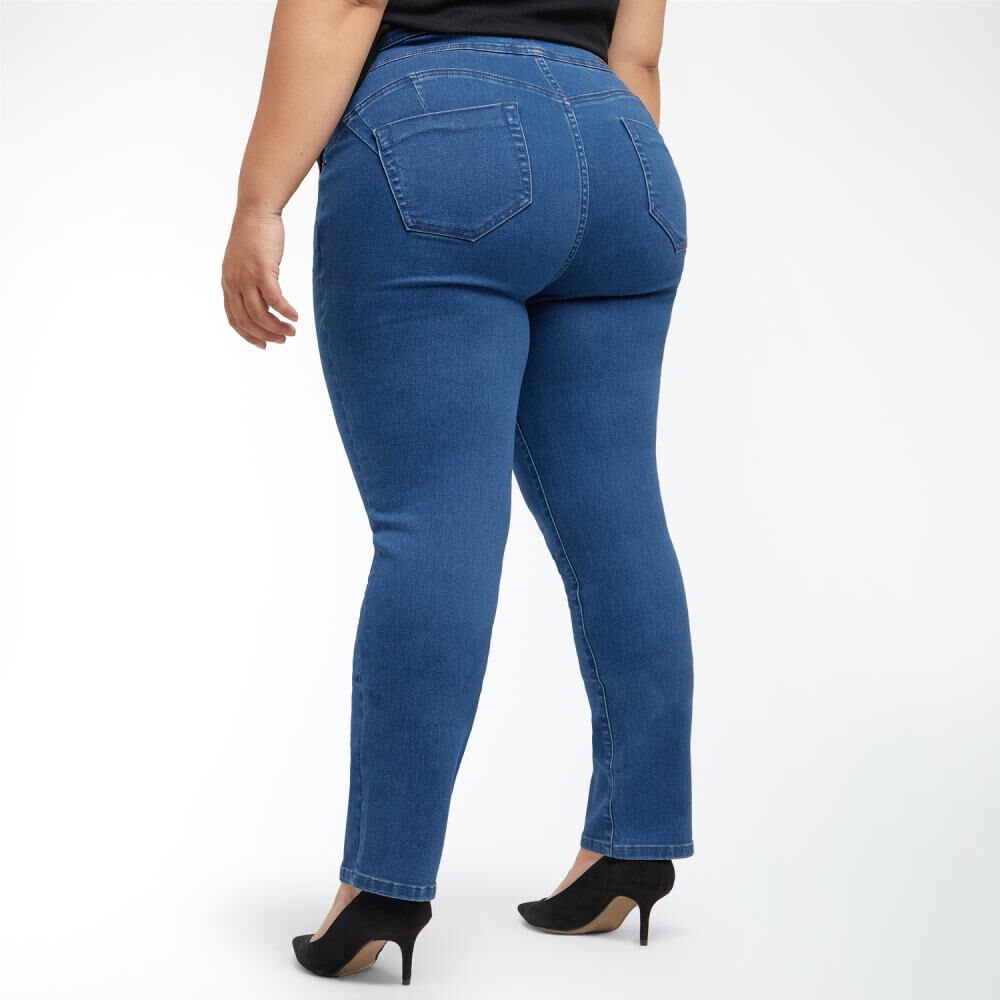 Jeans Talla Grande Tiro Alto Recto Push Up Mujer Sexy Large image number 3.0
