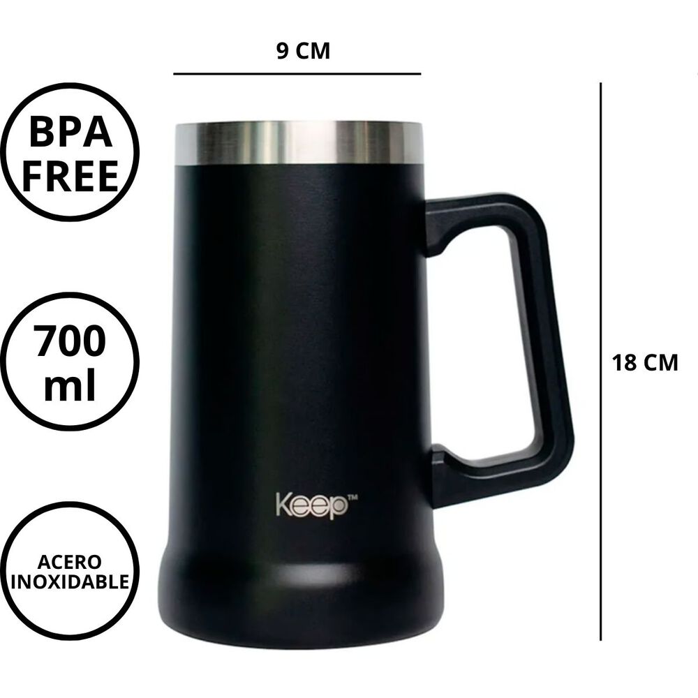 Mug Tazon Warmy Acero Inoxidable Negro 700ml image number 2.0