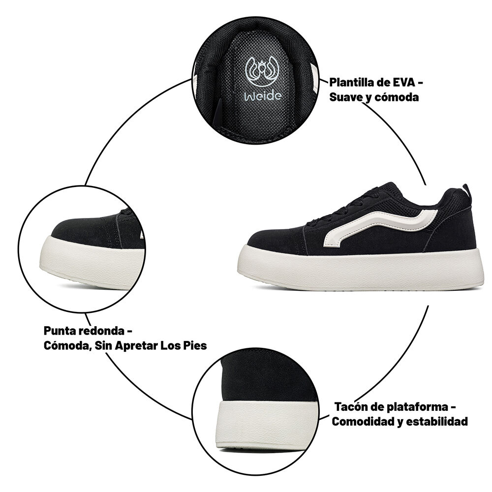 Zapatilla Casual Plataforma Mujer Weide Lt215 image number 6.0