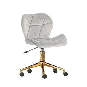 Silla Escritorio Mariposa Felpa Pedestal Dorado
