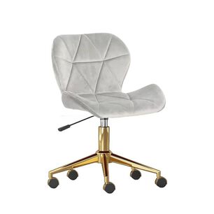 Silla Escritorio Mariposa Felpa Pedestal Dorado