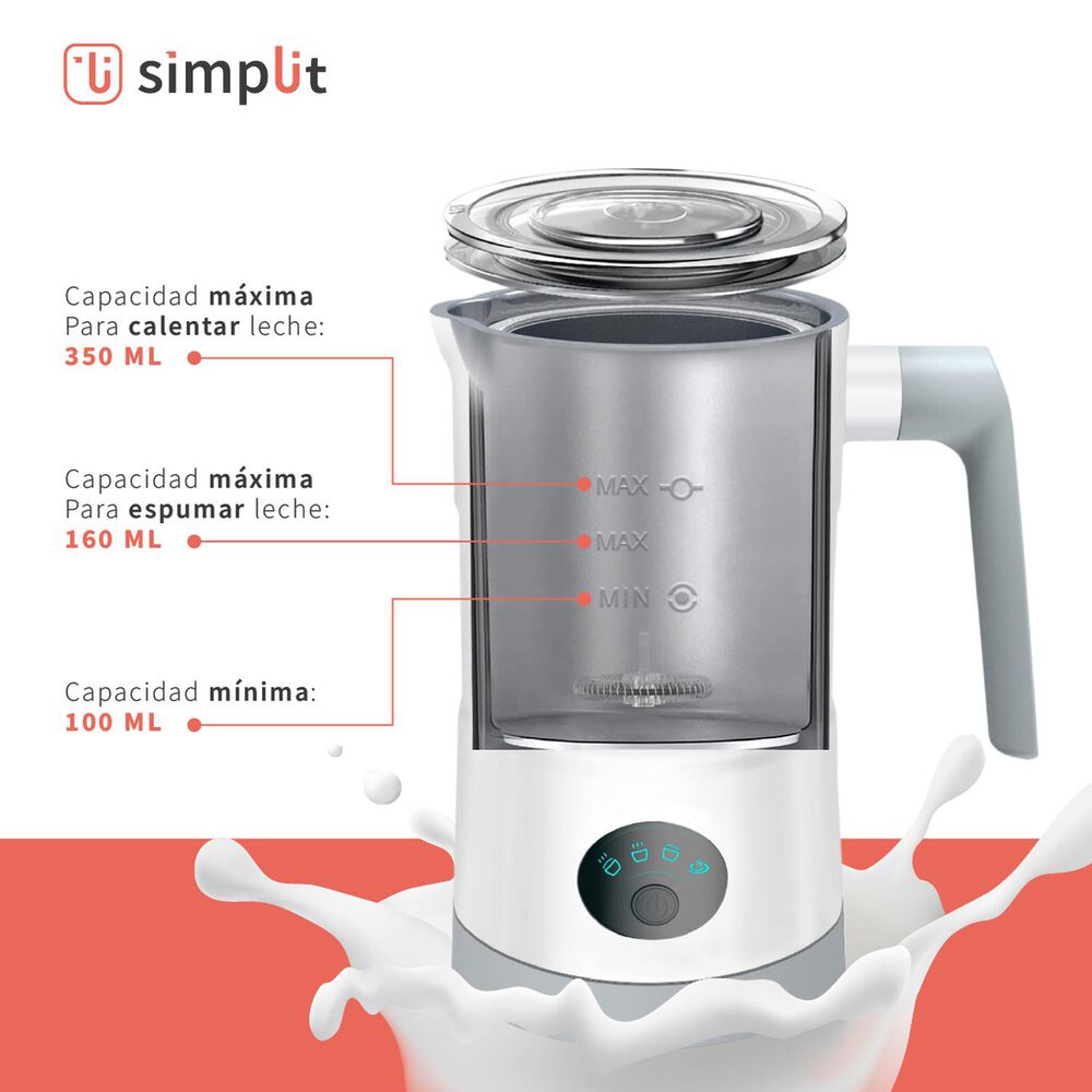 Espumador De Leche 4 En 1 Blanco Simplit image number 5.0