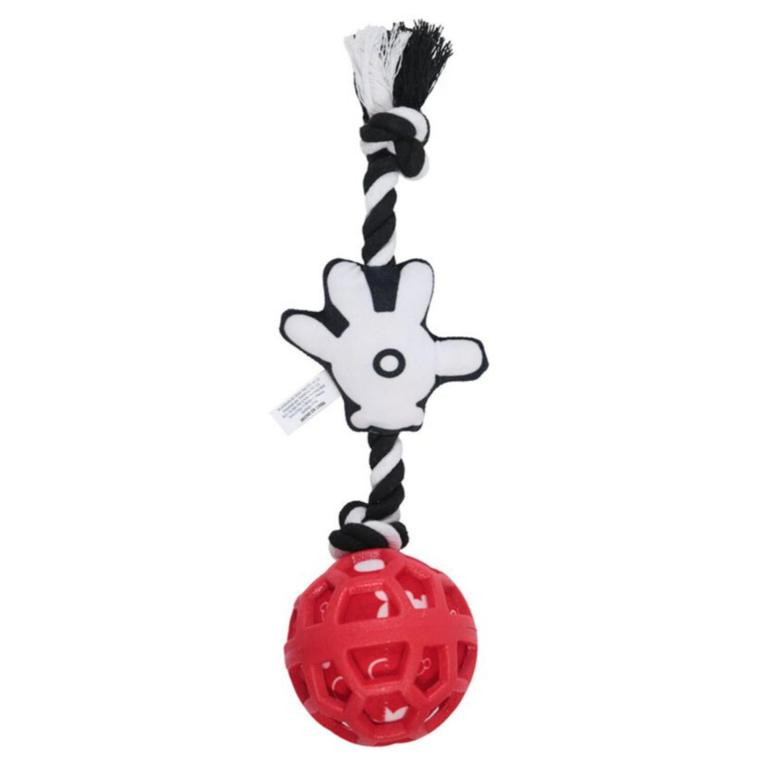 Juguete Interactivo Para Mascotas Cuerda Y Pelota Rojo Mm image number 1.0