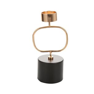 Porta Velas Metal Dorado 20 Cm