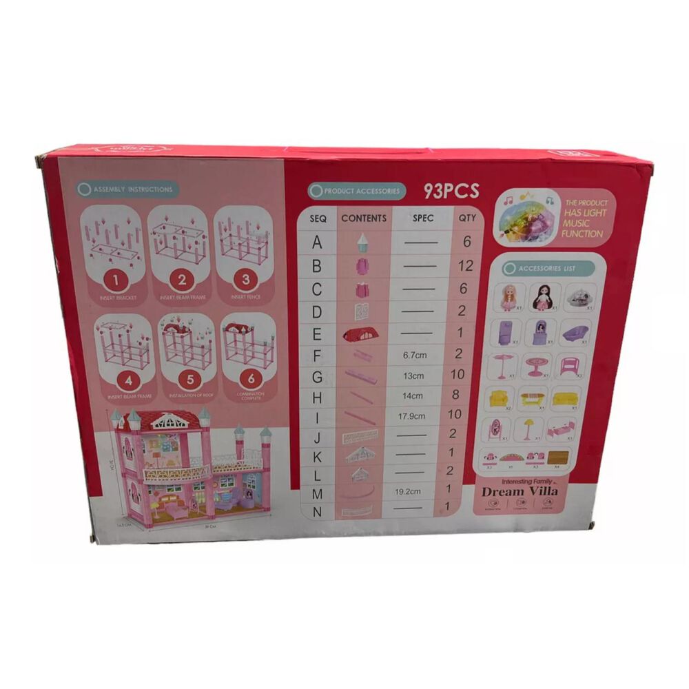 Juguete Casa Castillo De Mu&ntilde;ecas Armable 105pcs image number 2.0