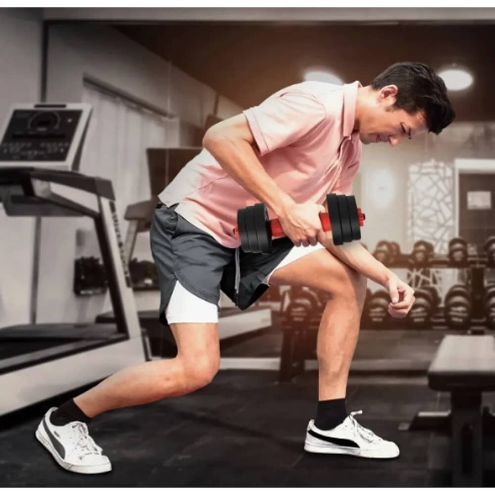 Short Gimnasio Con Licra Deportiva 2 En 1 Hombre Correr Gris L image number 3.0