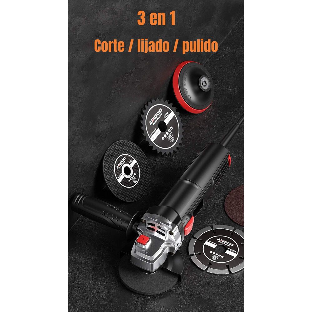 Esmeril Angular El&eacute;ctrico 850w Con Discos M&aacute;s Accesorios image number 6.0