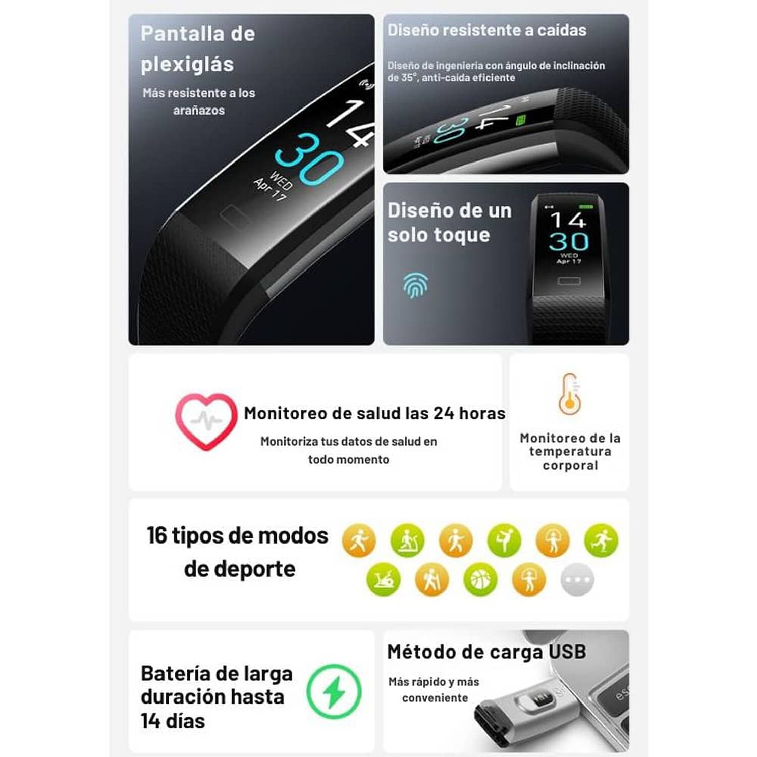 Smartband S5 Bluetooth Monitor De Sue&ntilde;o Y Deportes image number 7.0