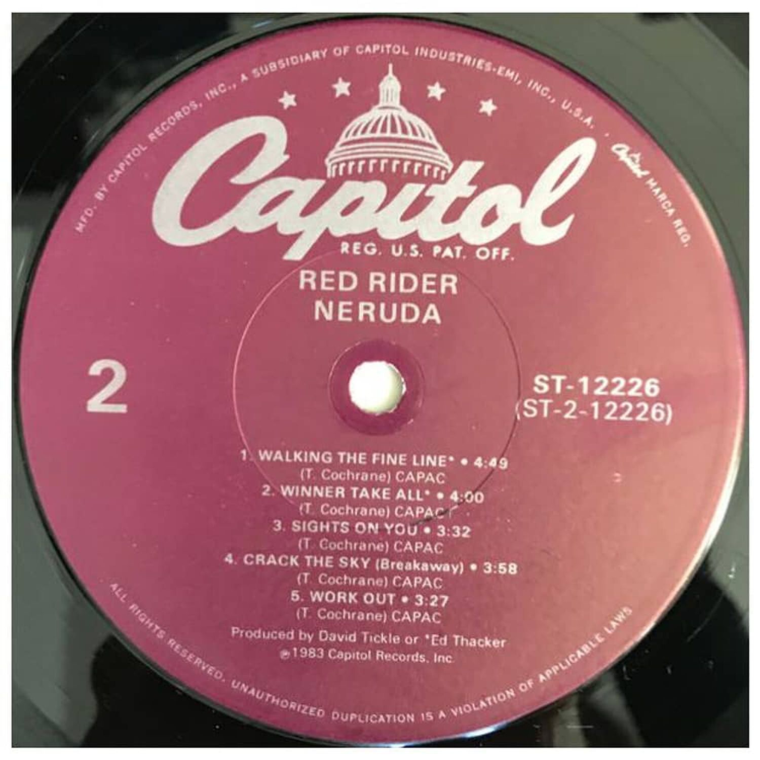 Red Rider - Neruda | Vinilo Usado image number 2.0