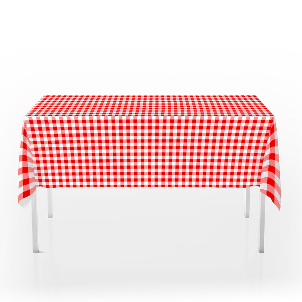 Mantel Vinilo Cuadrille Rojo 210x150 Cm image number 1.0