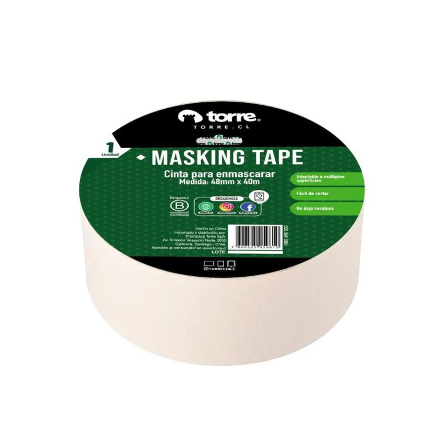 Cinta Masking Crema 48mmx40m Torre image number 1.0