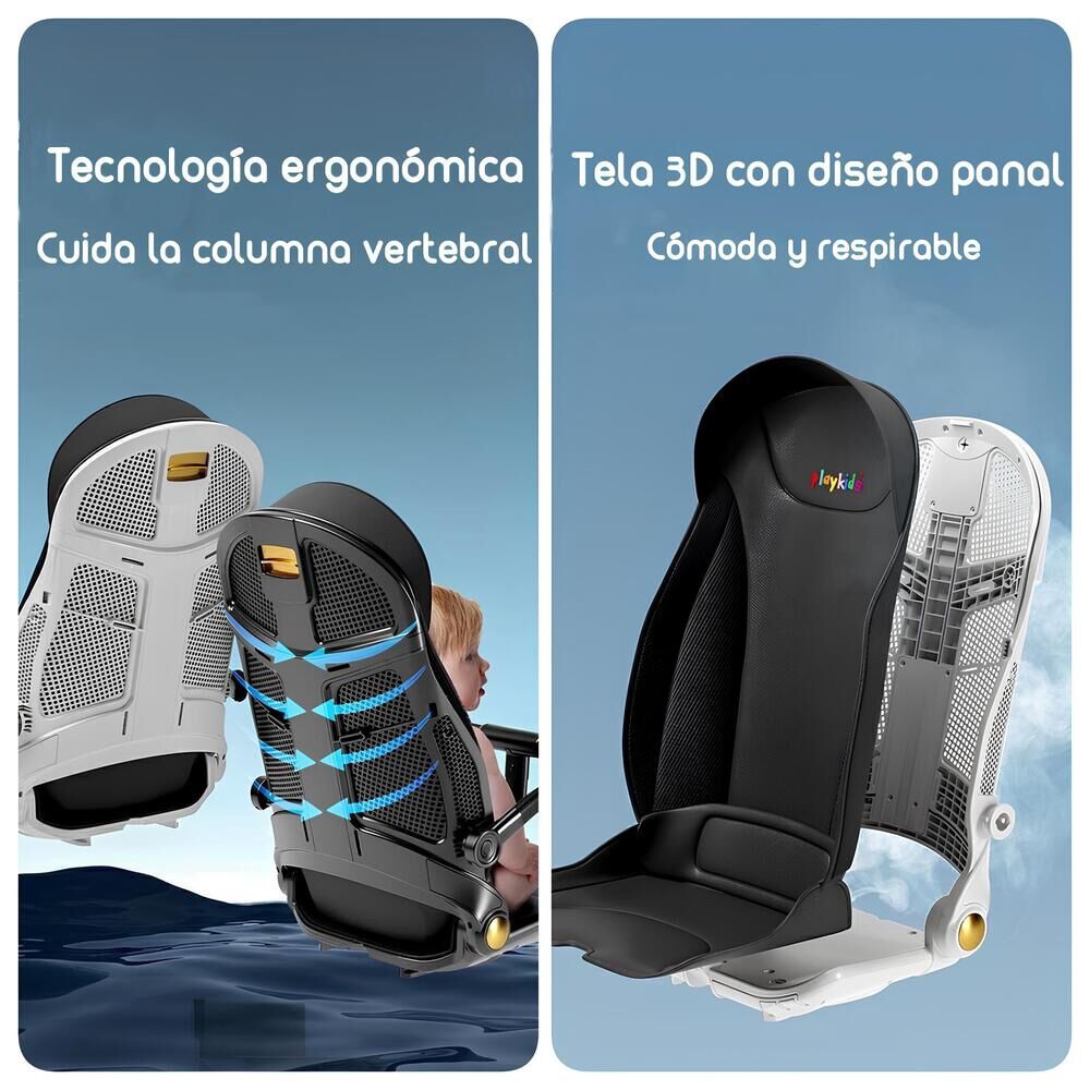 Coche De Paseo 360&deg; Reclinable Playkids Negro Lubabycas image number 5.0