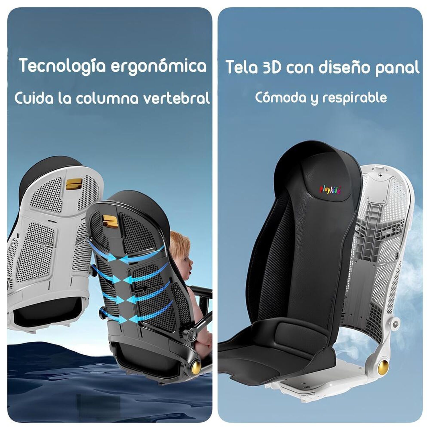 Coche De Paseo 360&deg; Reclinable Playkids Negro Lubabycas image number 5.0