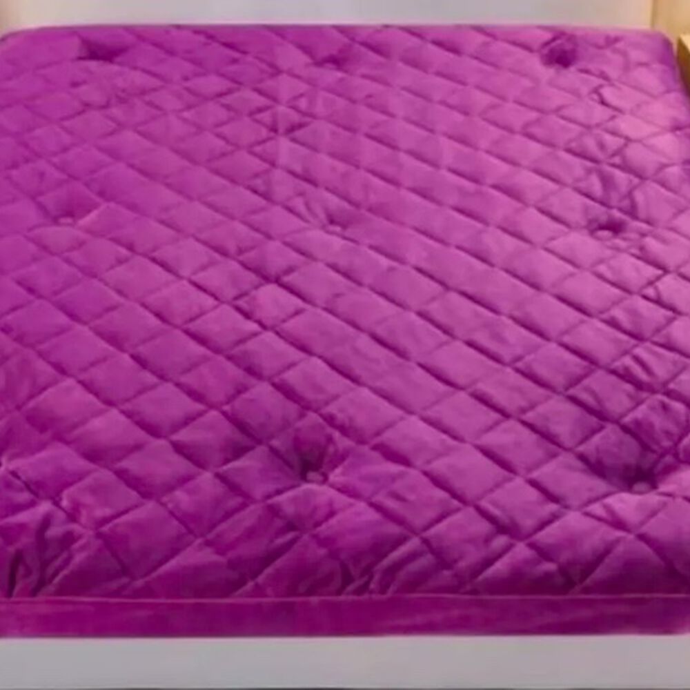 Cubre Colch&oacute;n Plush Acolchado 2 Plazas Morado image number 1.0
