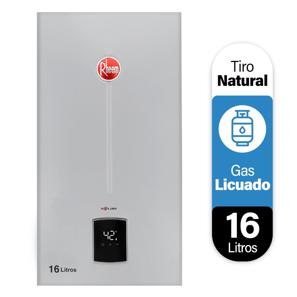 Calefont 16 Litros Gas Licuado Tiro Natural Rheem image number 1.0