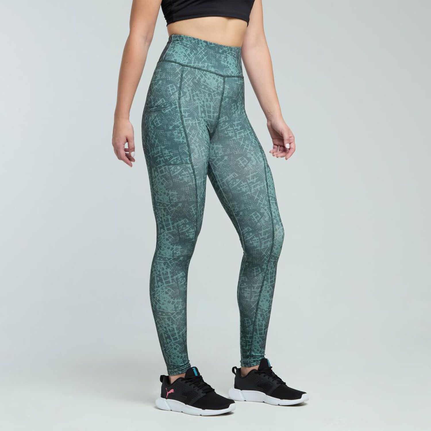 Calza Deportiva Lisa Tiro Alto Regular Mujer Wetland image number 2.0