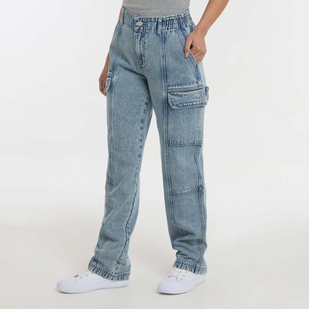 Jeans Tiro Medio Cargo Mujer Freedom image number 2.0