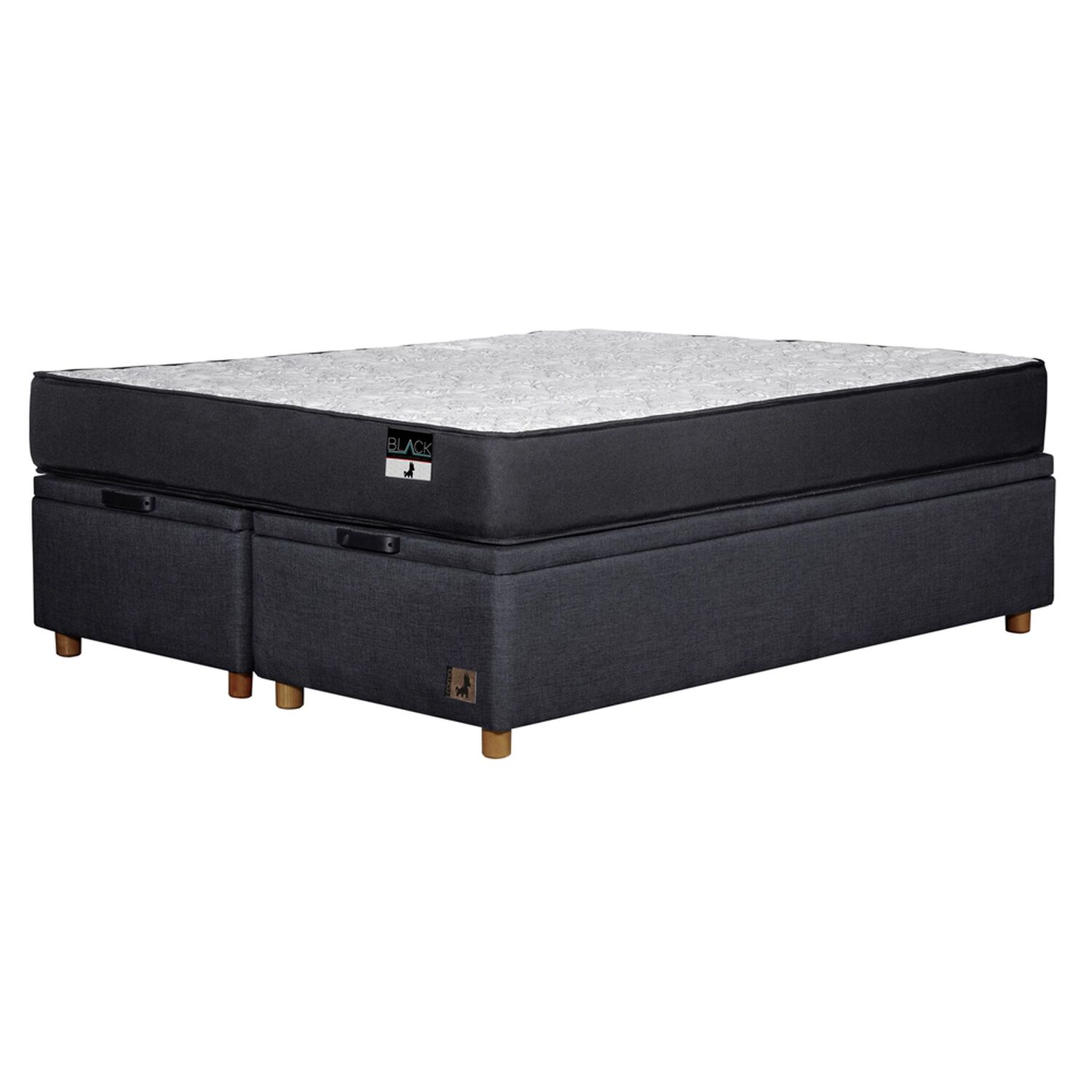Cama Ba&uacute;l Mons Black / 2 Plazas / Base Dividida image number 1.0