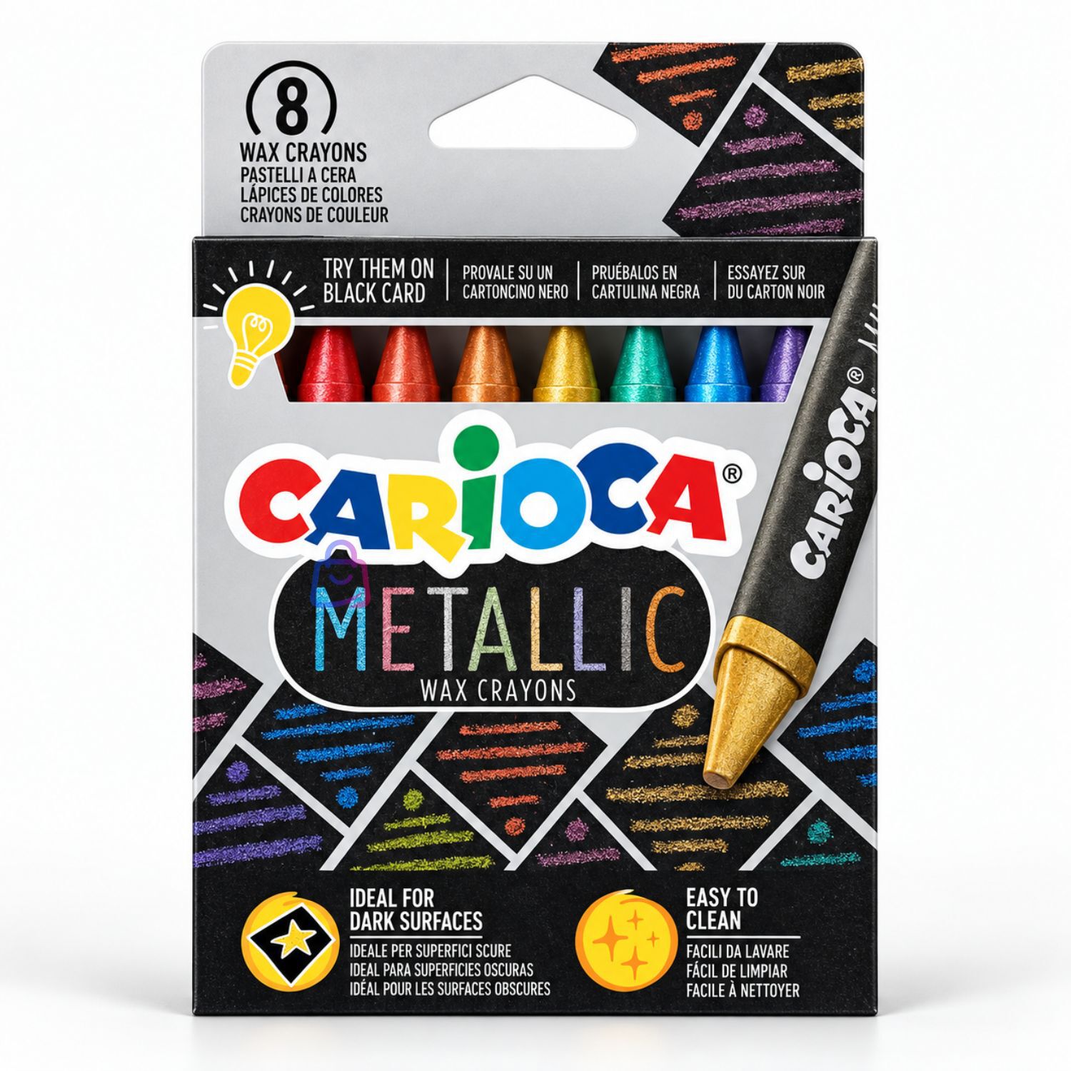 Crayones Met&aacute;licos Carioca 8 Colores - Ps image number 3.0