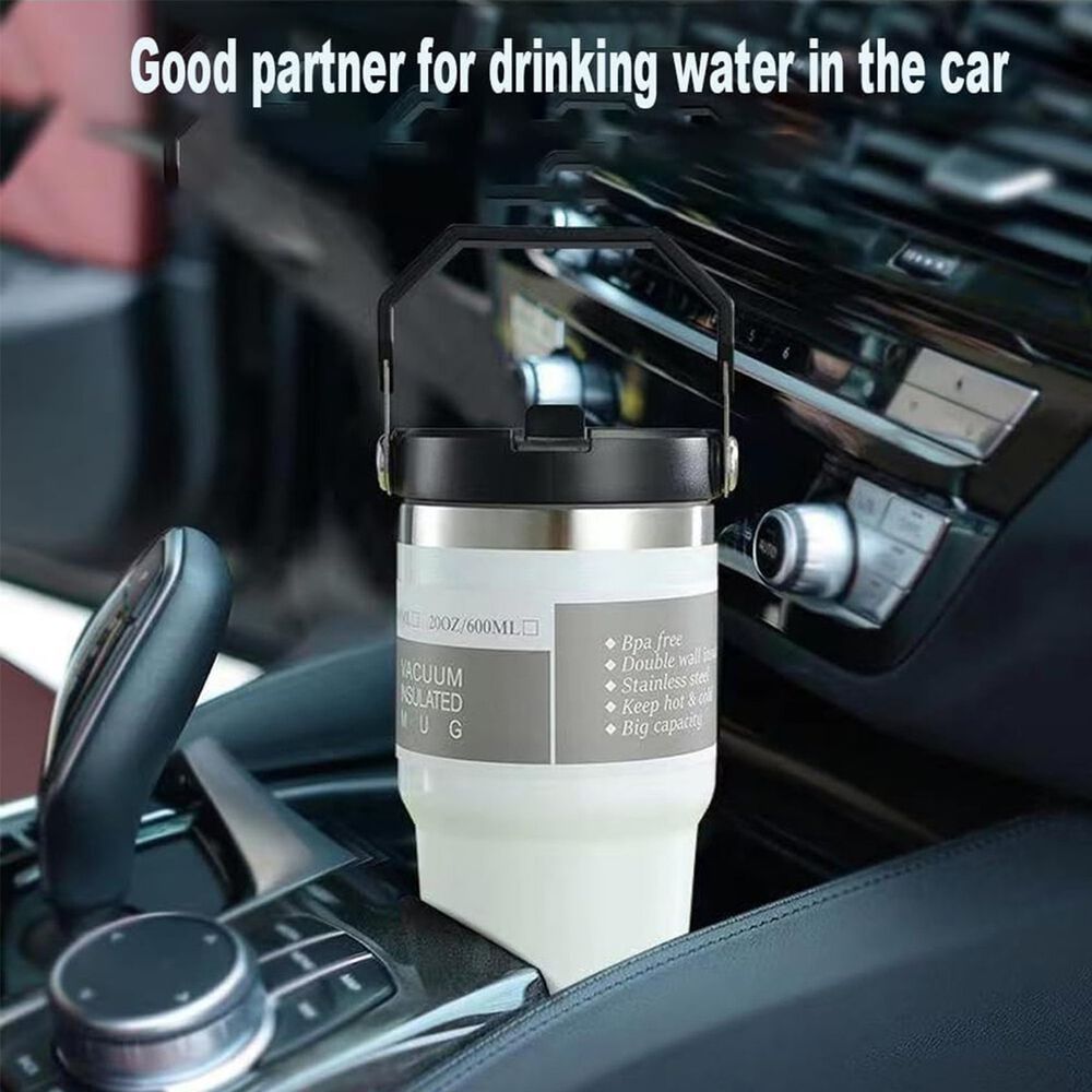 Mug Termo Inoxidable 600ml Blanco Portátil Antifugas image number 1.0