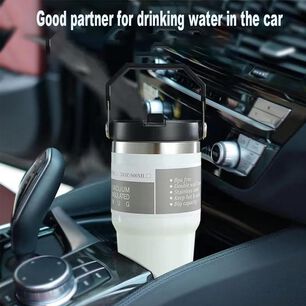 Mug Termo Inoxidable 600ml Blanco Port&aacute;til Antifugas
