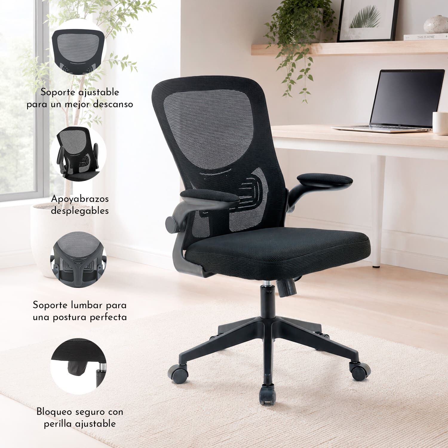 Silla De Escritorio Precision Seating - Negro image number 4.0