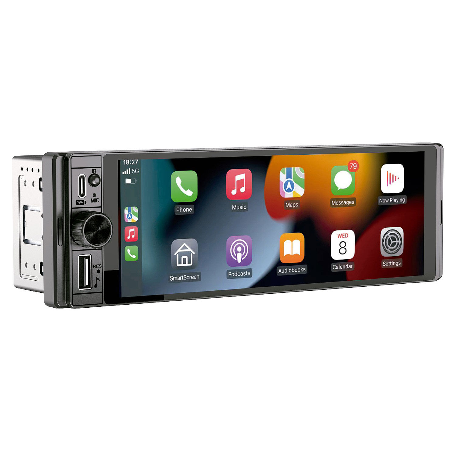 Radio Auto Aiwa 1 Din Con Pantalla Tactil De 6,28'' Aw-w470c Negro image number 0.0