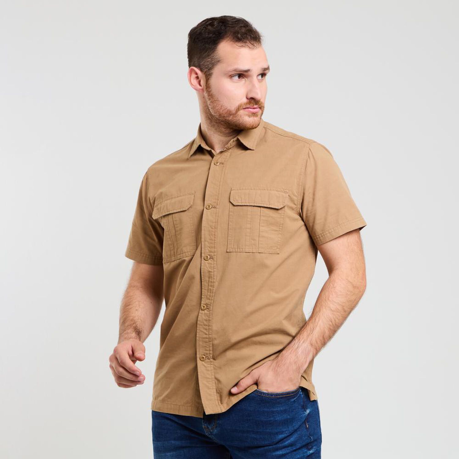 Camisa Lisa Regular Manga Larga Hombre Peroe image number 2.0