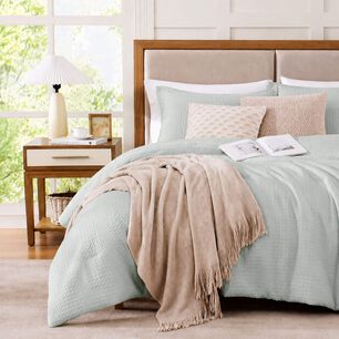Cubrecama King Reversible + Fundas Nautica Home Verde Agua