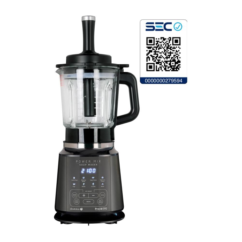 Licuadora Sindelen LCM-18000GF Power Mix / Soup Maker / 2 Litros / 900W image number 1.0