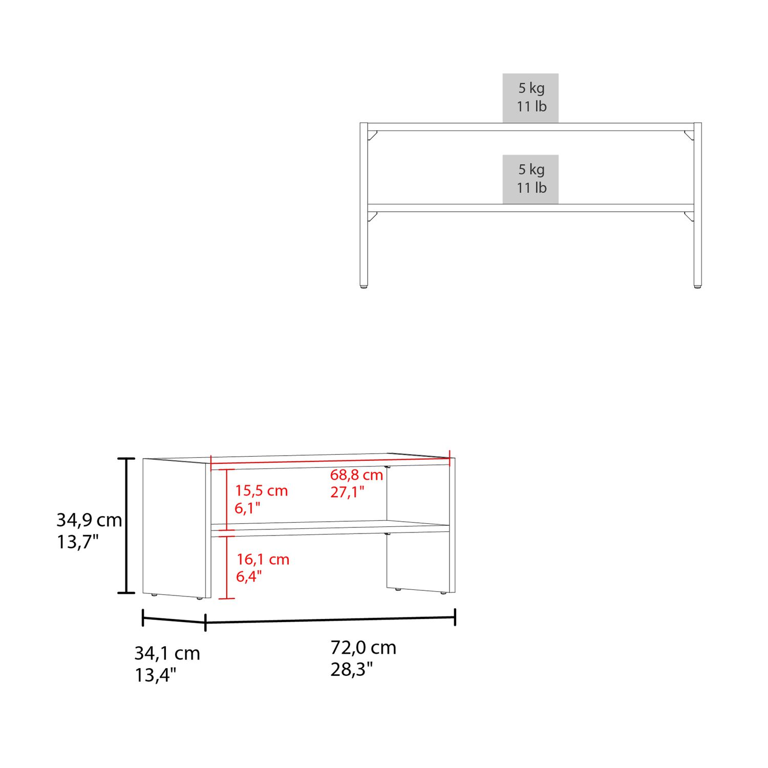 Zapatero Apilable X1 Unidad 34,9x72x34,1 Cm image number 5.0