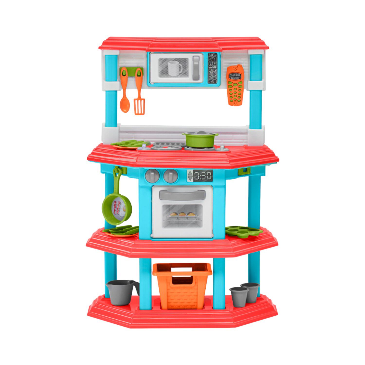 Cocina Juguete Plastica Celeste + Accesorios 51x22x75 Cms image number 2.0