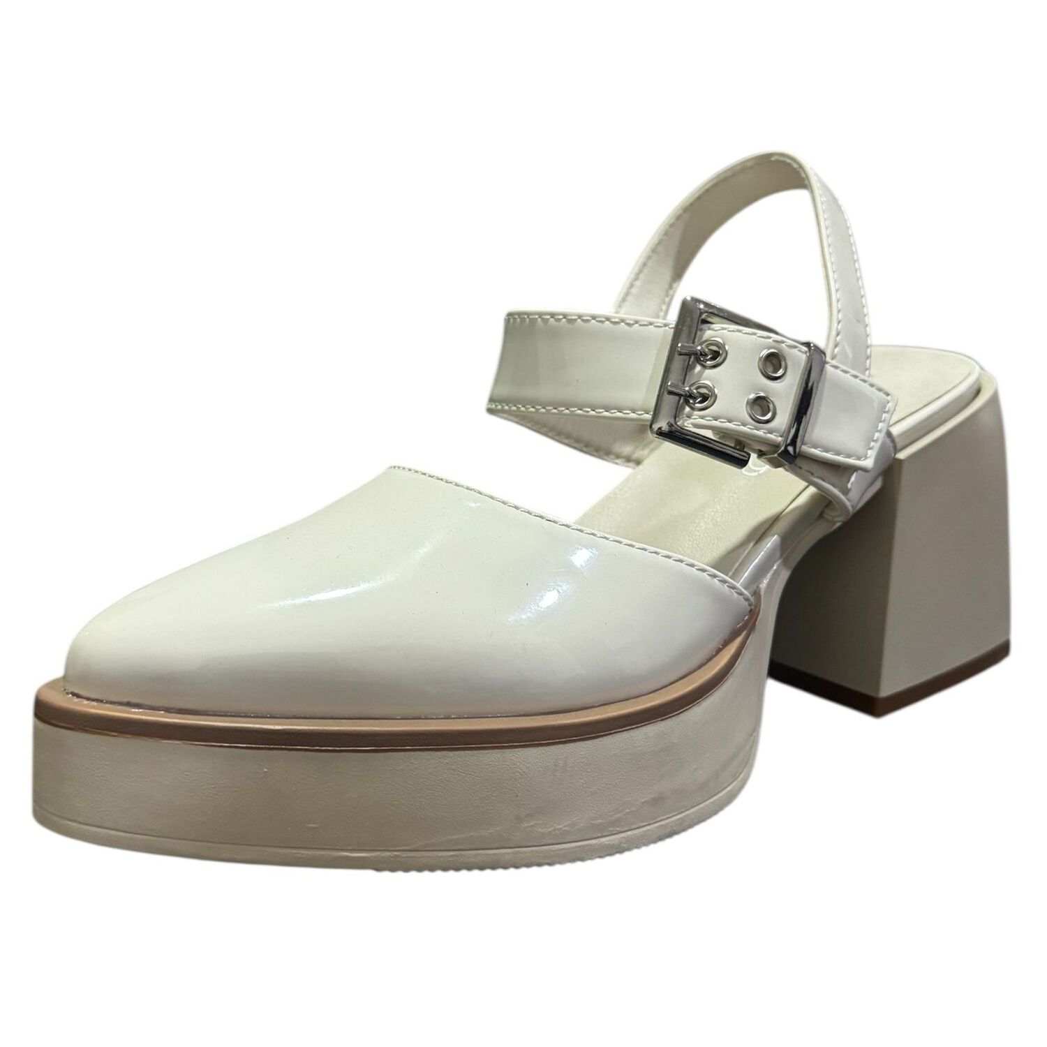 Zapato Para Mujer Taco Grueso Blanco Danicolle image number 1.0