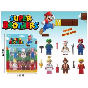 Juguete Set 6 Figuras Mario Bros Con Accesorios