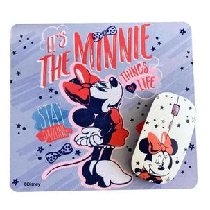 Kit Mouse Inalambrico + Mouse Pad Disney Minnie