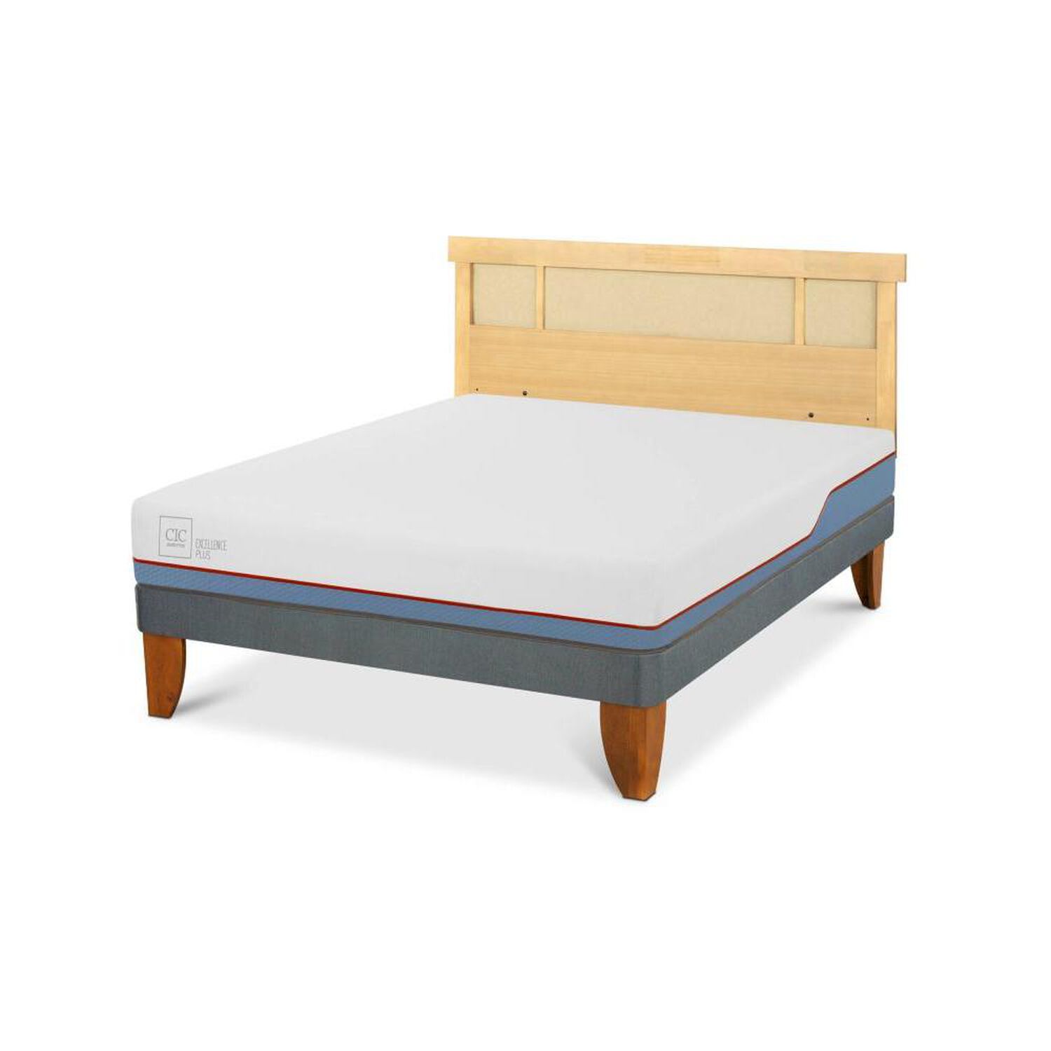 Cama Europea Cic Excellence Plus / 2 Plazas / Base Normal + Respaldo image number 1.0