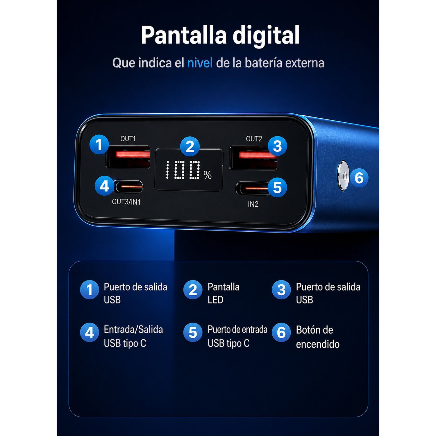 Bater&iacute;a Externa Power Bank 20000mah Carga R&aacute;pida Port&aacute;til image number 5.0