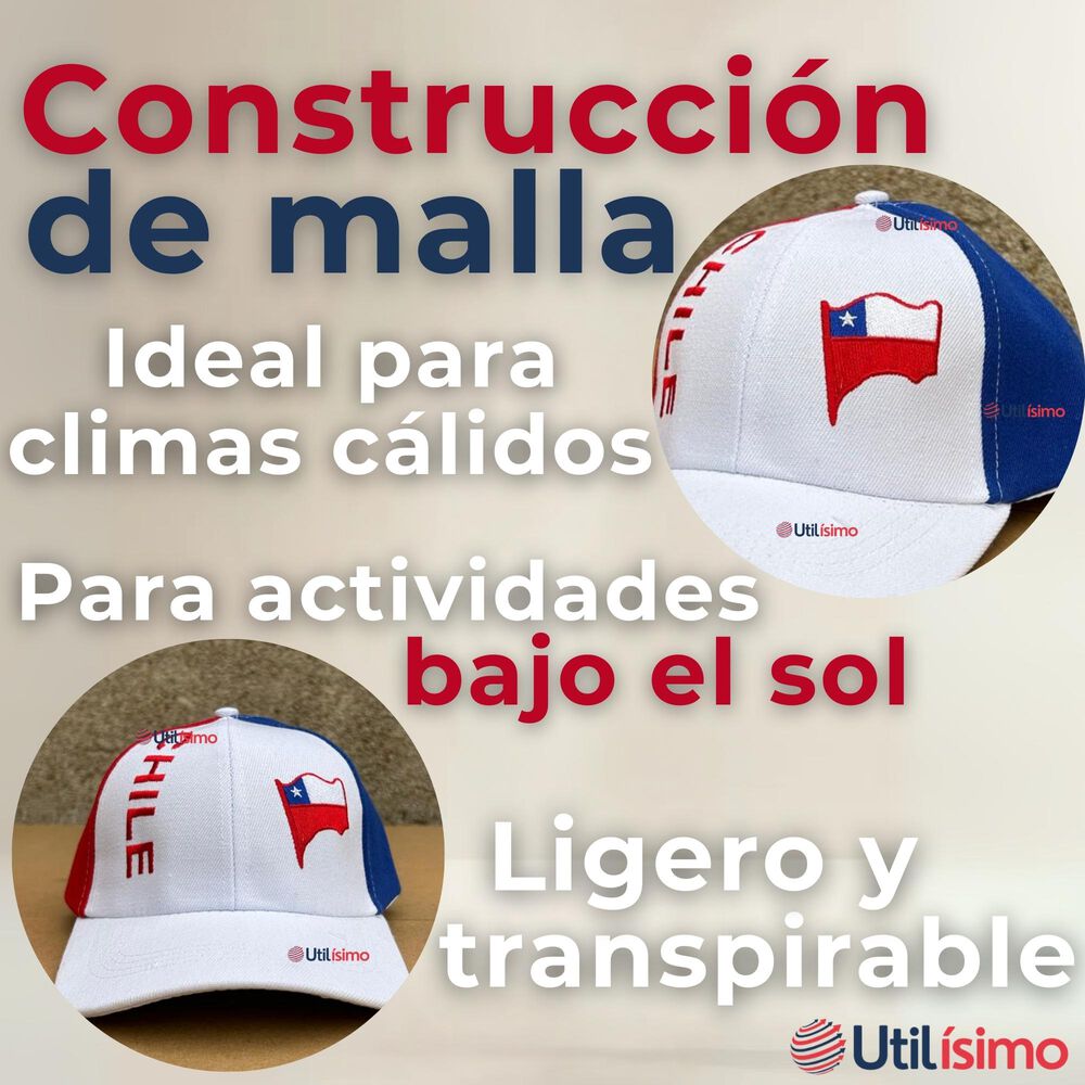 Gorro Jockey Talla Única Alta Calidad Poliéster Estampado Chileno image number 4.0