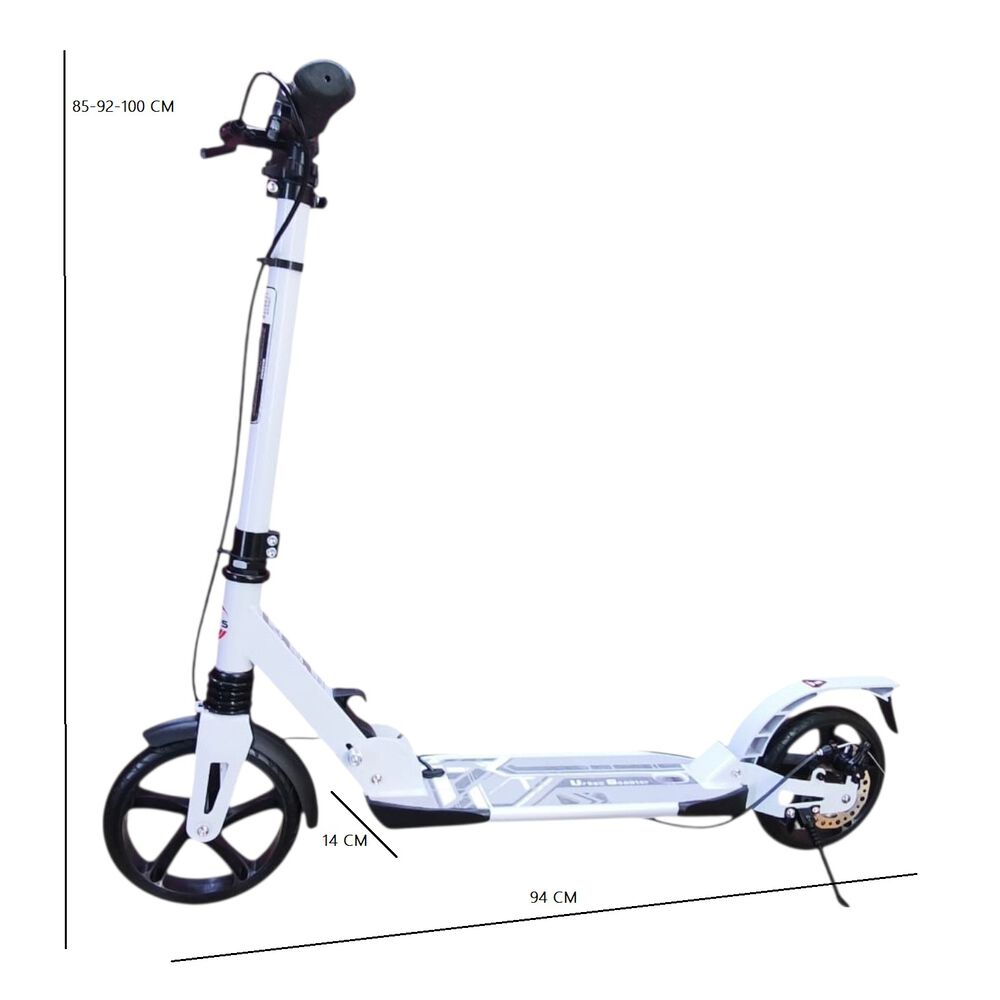 Scooter Monopat&iacute;n Ni&ntilde;os Adultos Con Freno Disco Blanco image number 1.0