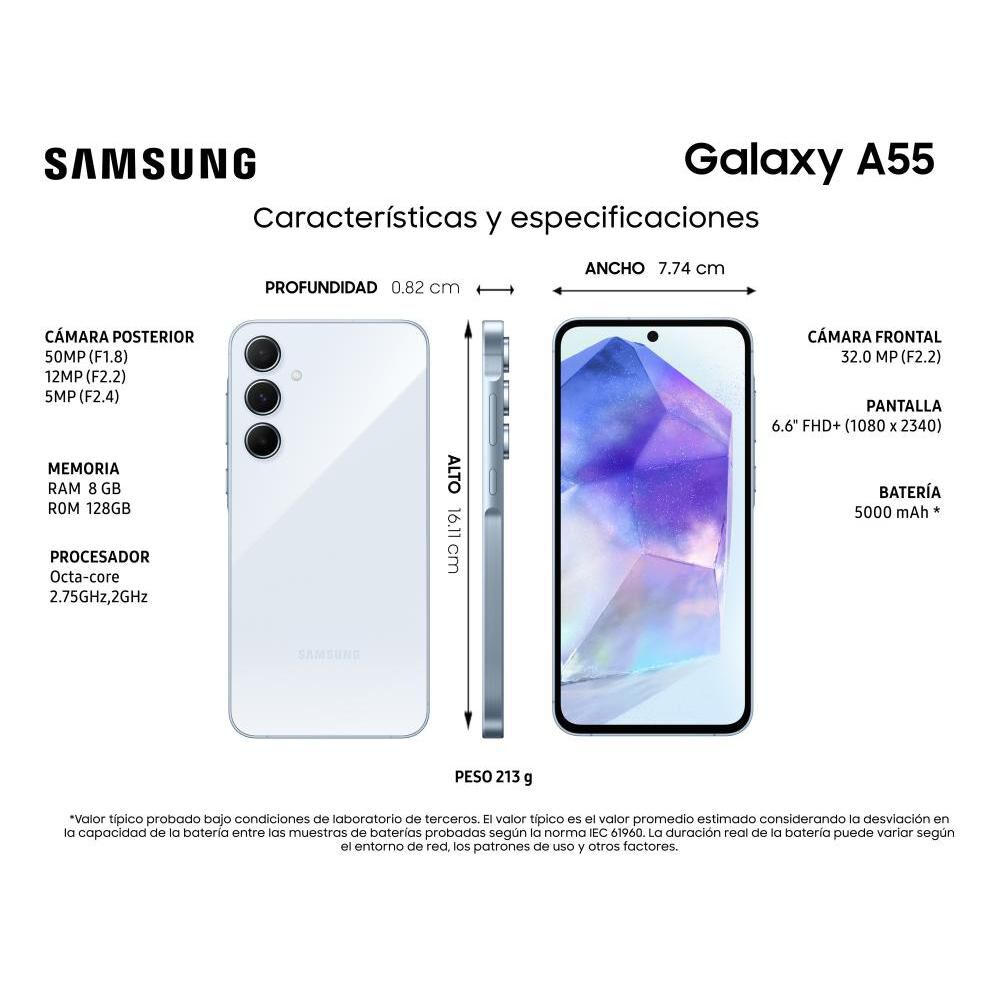 Smartphone Samsung Galaxy A55 / 5G / 128 GB / Liberado image number 9.0