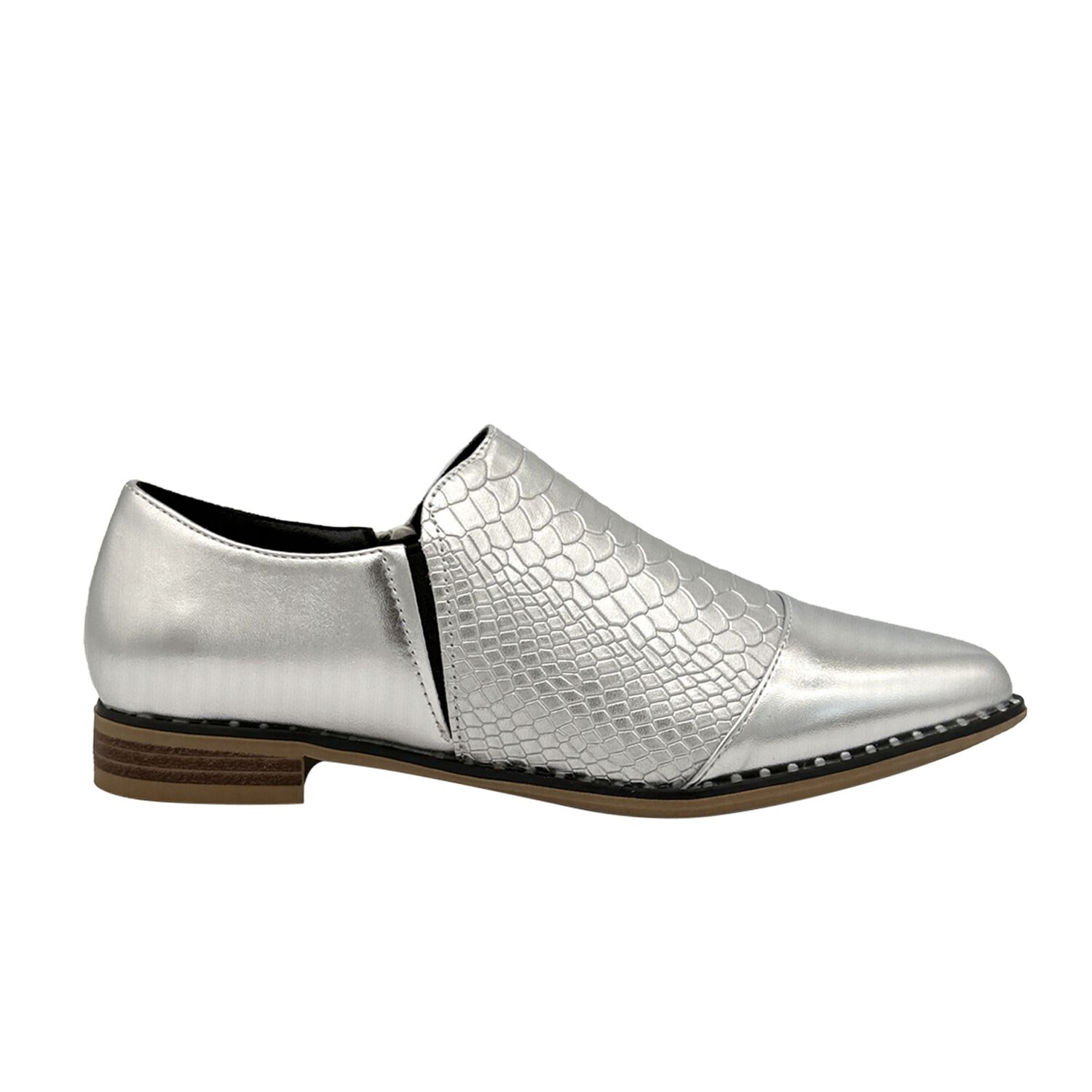 Zapato Para Mujer Croco Plateado Danicolle image number 0.0