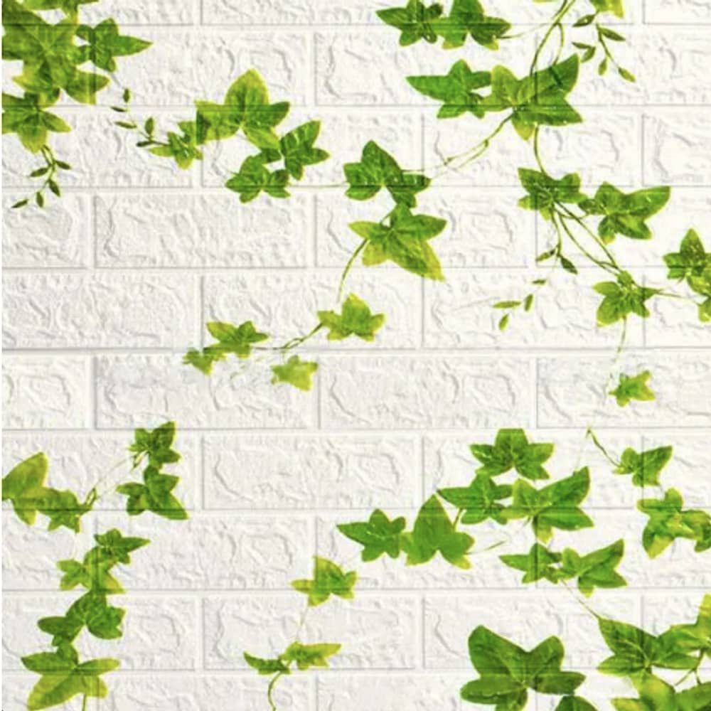 Pack 10 Lamina Papel Mural Autoadhesivo 3d Ladrillo Plantas image number 2.0