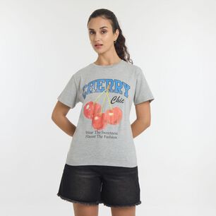 Polera Print Moda Manga Corta Cuello Redondo Mujer Freedom