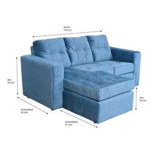 Sof&aacute; Casa Ideal Rodas / 3 Cuerpos + Pouf