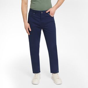Pantal&oacute;n Liso Tiro Medio Slim Fit Hombre Az Black