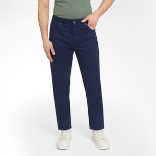 Pantal&oacute;n Liso Tiro Medio Slim Fit Hombre Az Black