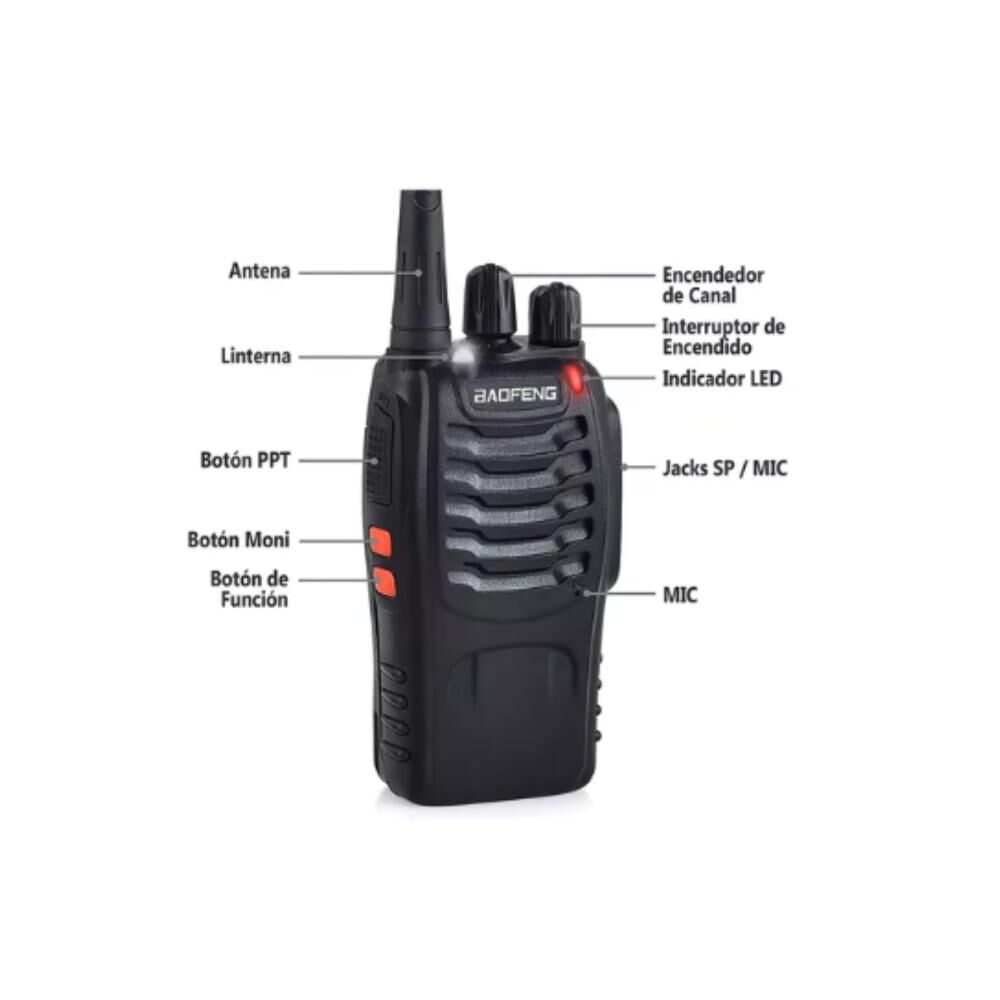 Pack 2 Radios Transmisor Walkie Talkie Frecuencia 400-470mhz image number 6.0