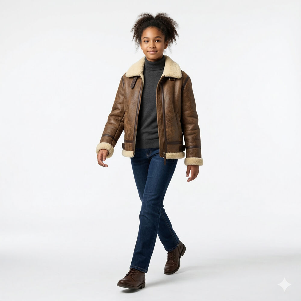 Chaqueta Ni&ntilde;o Aviador Estilo Piloto Abrigada Invierno image number 6.0