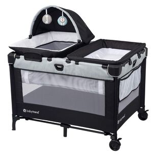 Cuna Corral Nursery Den Con Mois&eacute;s Port&aacute;til Y Mudador Azul